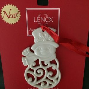 Lenox Pierced Snowman Hanging Ornament NWT